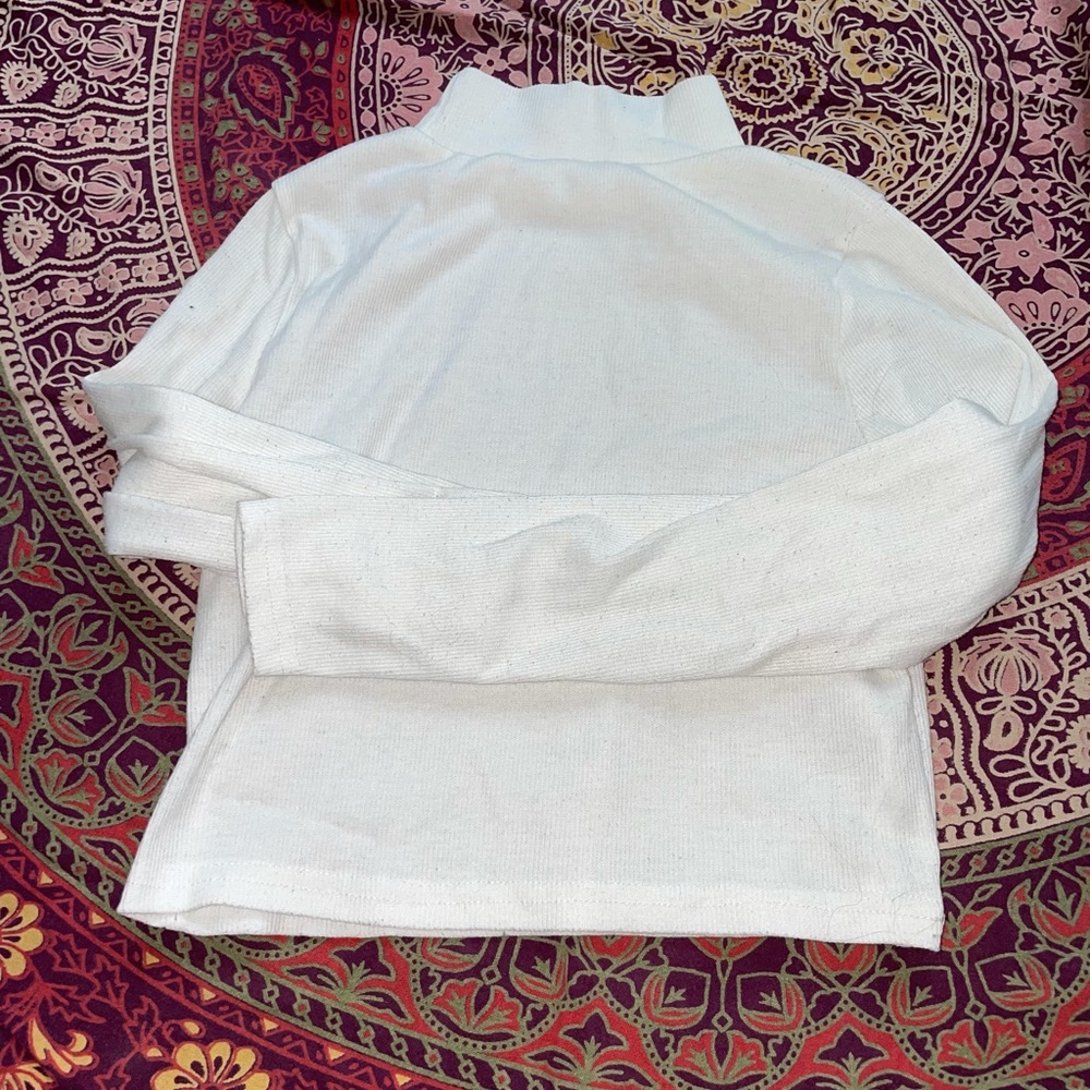 White cropped turtle neck
